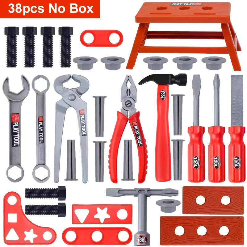 Children's Tool Set with Electric Toy Drill Kids Power Construction Toy Pretend Play Toy Tools Kit for Toddler Boys Girls Child Electrokidsstore