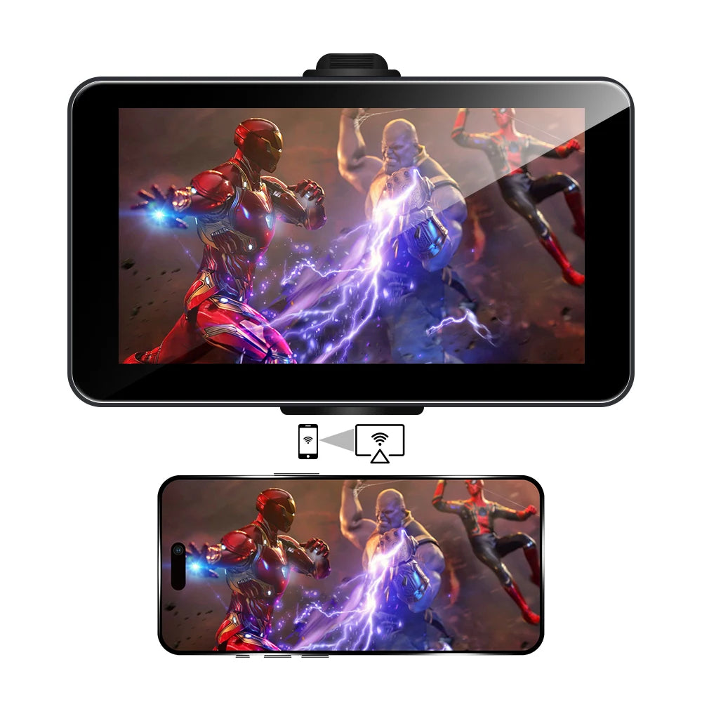 Auto Electronics 7inch 2.5D Full Touch Wireless Portable Wireless Carplay Screen Androidauto GPS Navigation Mirror Link Monitor Electrokidsstore