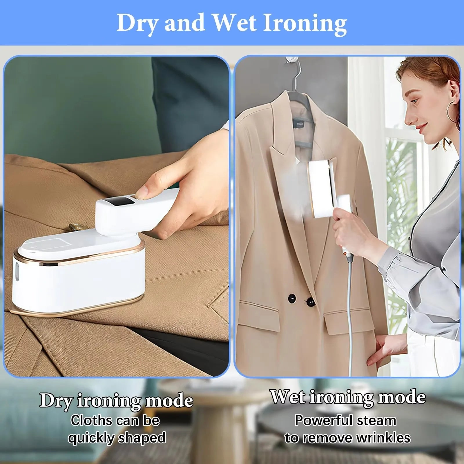 Portable Mini Ironing Machine Three-Speed Dry Steam Household Electric Power Source Tech Gadgets for Garment Steamers Folding Electrokidsstore