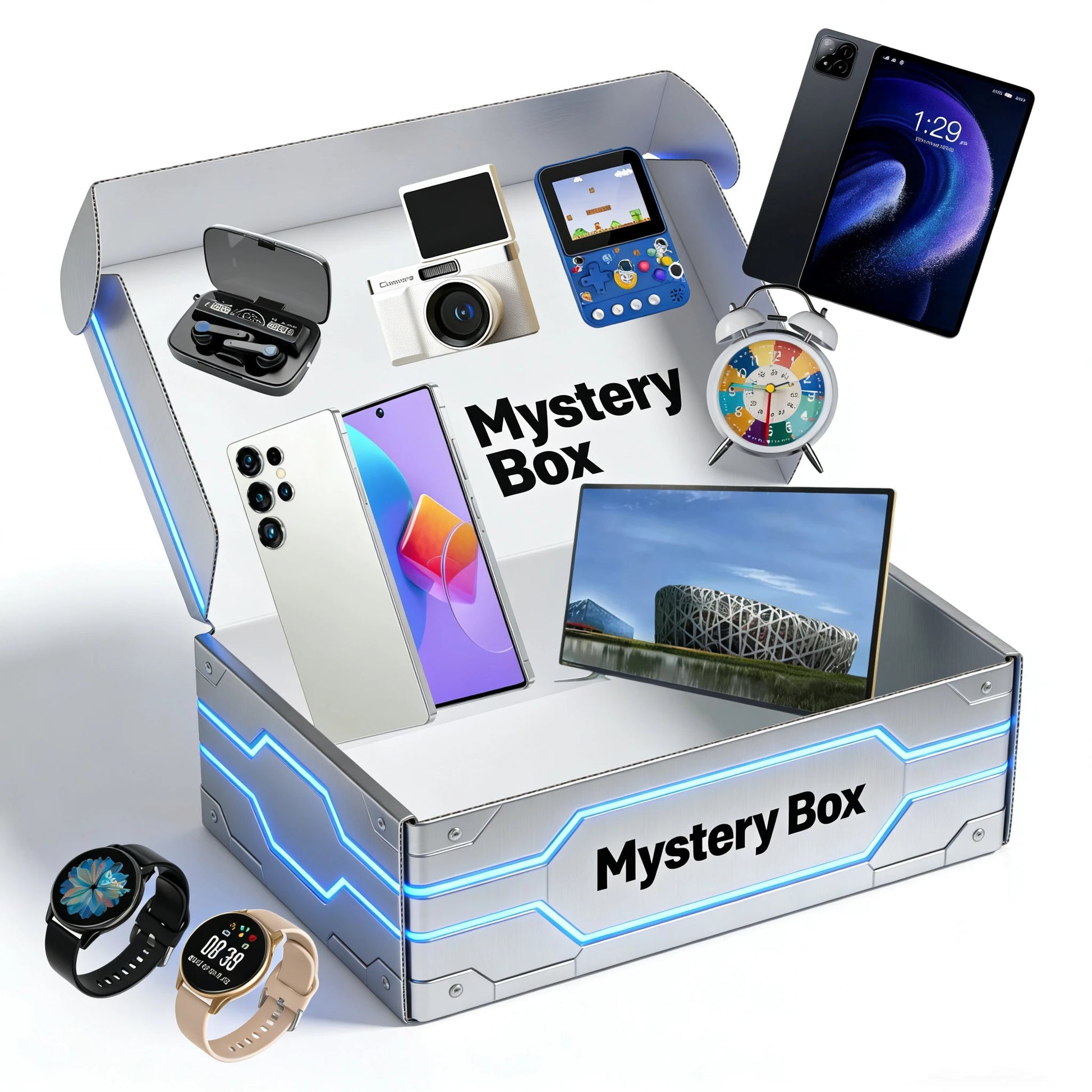 3C Electronic Gadgets Surprise Lucky Box High Value Smart Phone Watches Large Gift 3C Smart 5 Products Random Mystery Blind Box Electrokidsstore