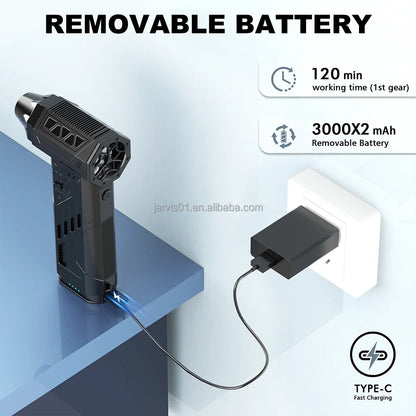 Jarvis Turbo Fan Compressed Turbo Jet Fan Blower DIY Mini Jet Fan with Removable Battery for Gadgets Other Car Care Equipment Electrokidsstore