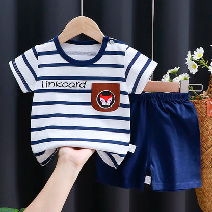 Kids Clothes Set Baby Boy/Girl T-Shirt + Shorts Summer Clothing Cotton Cartoon Casual Boys Tracksuit Children Baby Clothes Set Electrokidsstore