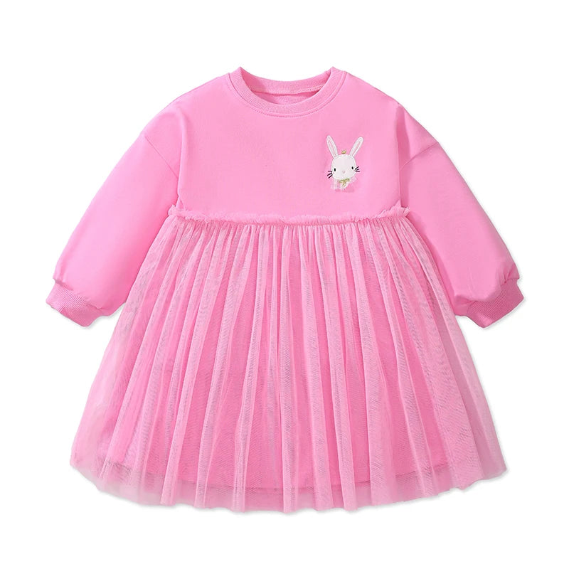 Little maven Kids Clothes Children's Clothing 2026 Autumn Cotton Baby Girls Cartoon Ballet Dancer Long Sleeves Dresses 2-7 year Electrokidsstore