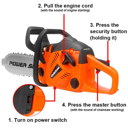 Toy Chainsaw Kids Toy Tools for Children Tools Electric Power Chainsaws for Tool Bench Boys Gift Pretend Play Saw with Sound Electrokidsstore