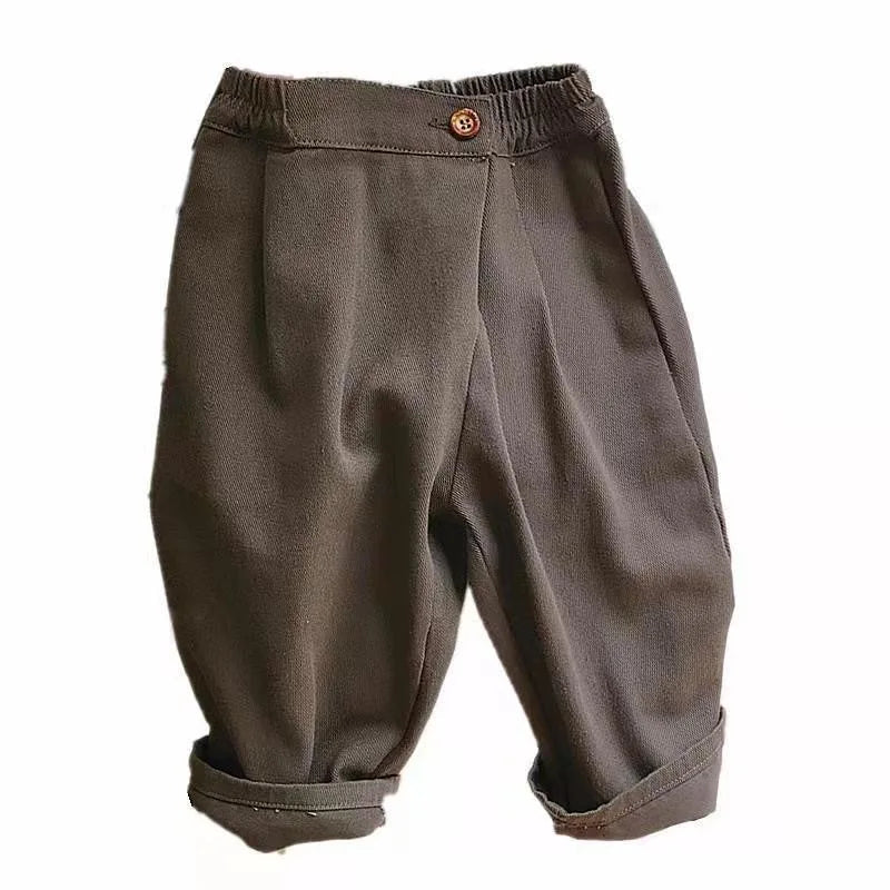 2025 Spring New Children Loose Trousers Fashion Infant Girls Solid Casual Pants Toddler Boys Versatile Harem Pants Kids Clothes Electrokidsstore