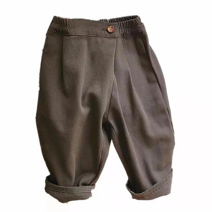 2025 Spring New Children Loose Trousers Fashion Infant Girls Solid Casual Pants Toddler Boys Versatile Harem Pants Kids Clothes Electrokidsstore