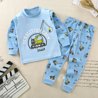 Children Kids Clothes Sets  Boys Girls Suit Pajamas Clothinng Pants Cartoon Autumn Winter Sleepwear Outfits Electrokidsstore