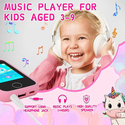 Kids Smart Phone Camera Toys Touchscreen Unicorn Baby Mobile MP3 Player Digital Camera Educational Toys for Girls Boys Age 3-8 Electrokidsstore