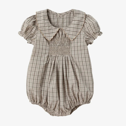 AS  SS26 Heritage collection brown Checked smocking  girls dress knitting boys sister brother family match clothes Electrokidsstore