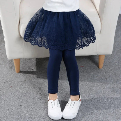 New Baby Girls Leggings Lace Princess Skirt-pants Spring Autumn Children Slim Skirt Trousers for 2-7 Years Kids Clothes Electrokidsstore