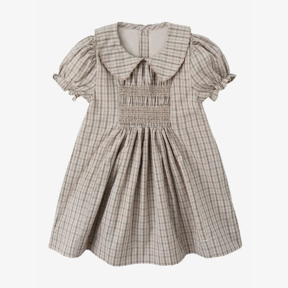 AS  SS26 Heritage collection brown Checked smocking  girls dress knitting boys sister brother family match clothes Electrokidsstore