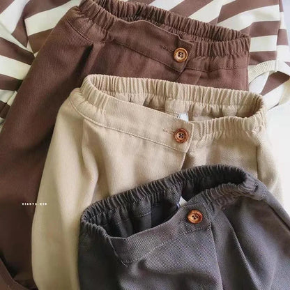 2025 Spring New Children Loose Trousers Fashion Infant Girls Solid Casual Pants Toddler Boys Versatile Harem Pants Kids Clothes Electrokidsstore