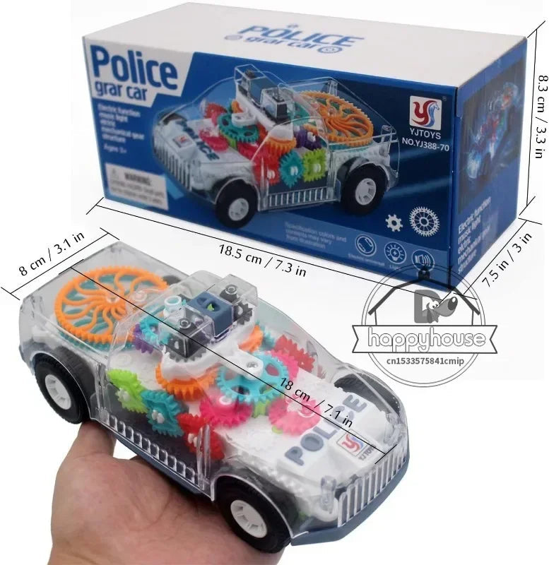 Baby toys Toddler Police Car Electric Vehicle Toy Auto Driving Transparent Gears Music Lights Cars Toys for Kids Boys Electrokidsstore