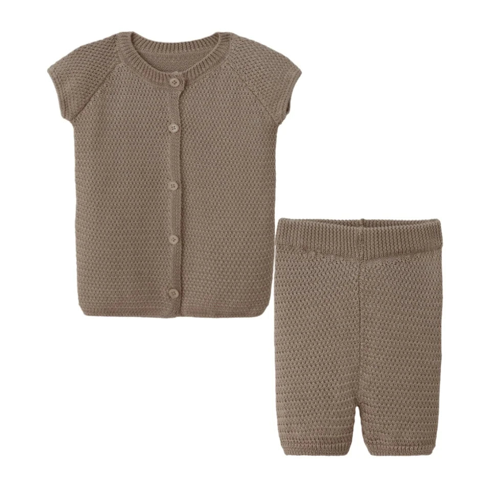 AS  SS26 Heritage collection brown Checked smocking  girls dress knitting boys sister brother family match clothes Electrokidsstore