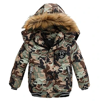 Autumn Winter Boys Jacket New Keep Warm Baby Coat Hooded Zipper Fashion Fur Collar Boys Outerwear 2 3 4 5 6 Years Kids Clothes Electrokidsstore