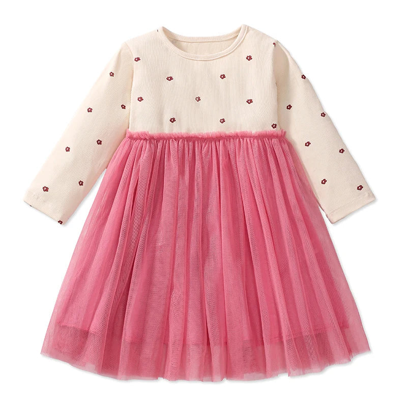 Little maven Kids Clothes Children's Clothing 2026 Autumn Cotton Baby Girls Cartoon Ballet Dancer Long Sleeves Dresses 2-7 year Electrokidsstore