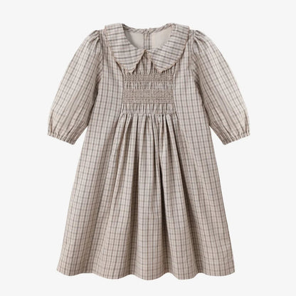 AS  SS26 Heritage collection brown Checked smocking  girls dress knitting boys sister brother family match clothes Electrokidsstore