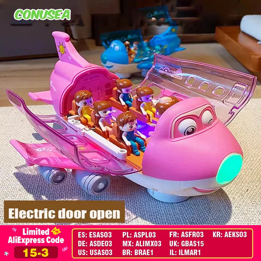 Kids Toys Electric Plane Aircraft Toys Car Airplane Model Music Simulation Boy Children Traffic Toy Christmas Gifts for Girls Electrokidsstore