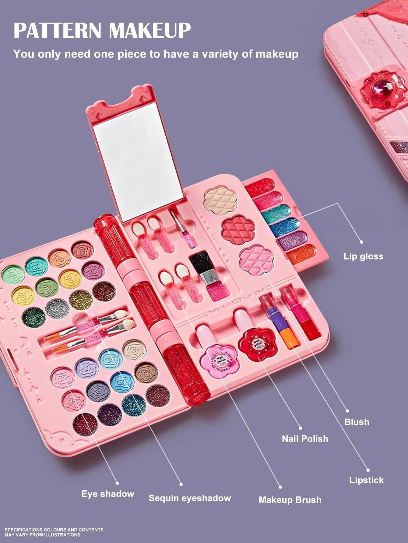 Kids Makeup Kit for Girl, Washable Play Make Up Toys Set with Mirror, Beauty Dress Up Set Toys for Age 3 4 5 6 7 8 9 10 11 12 Ye Electrokidsstore