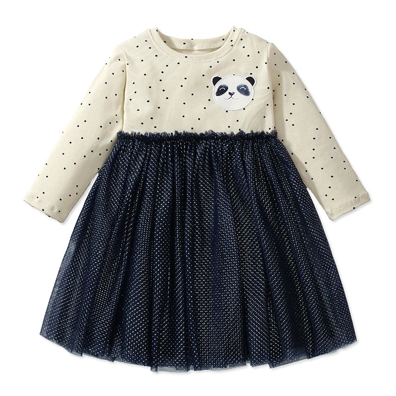 Little maven Kids Clothes Children's Clothing 2026 Autumn Cotton Baby Girls Cartoon Ballet Dancer Long Sleeves Dresses 2-7 year Electrokidsstore