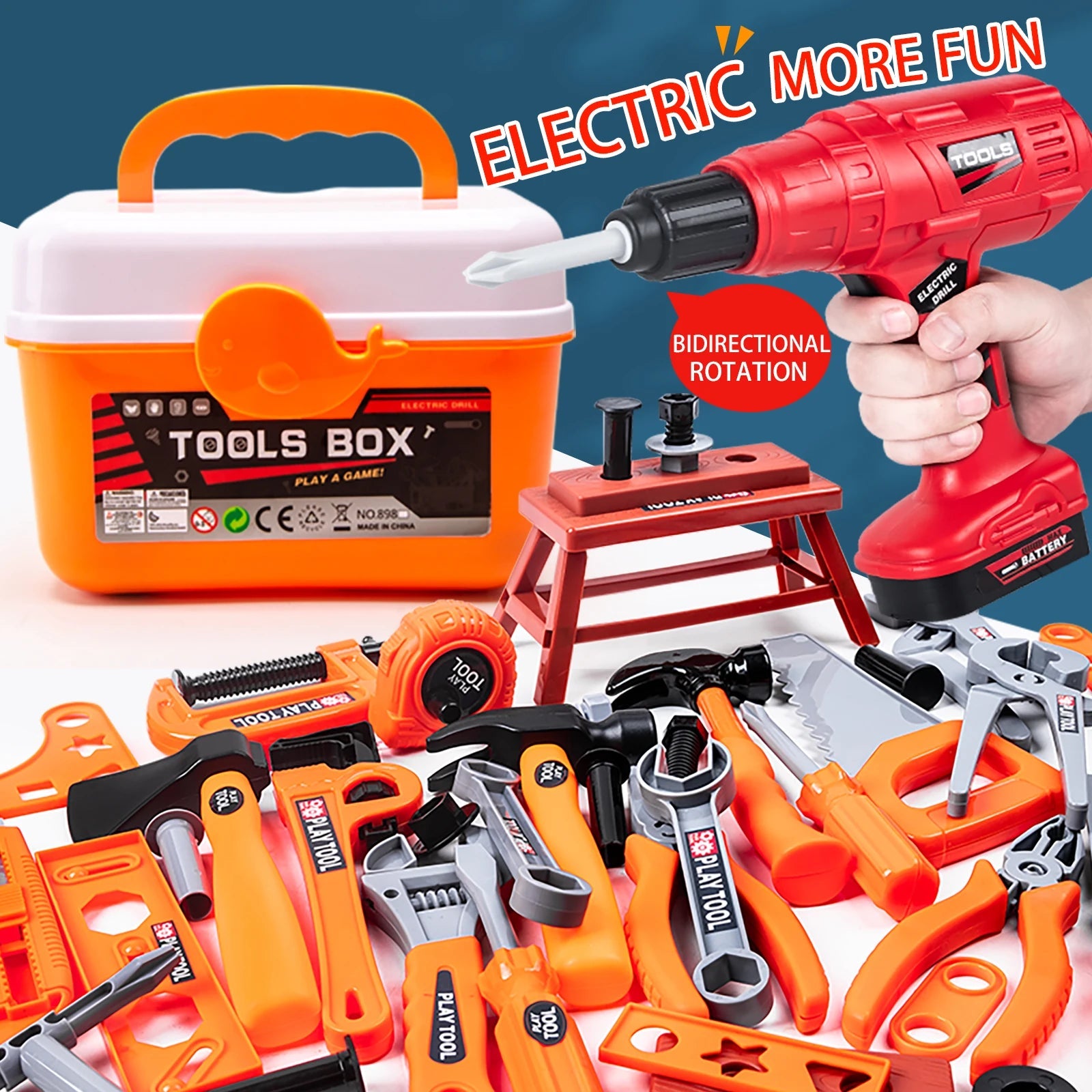 Kids Toolbox Kit Educational Toys Simulation Repair Tools Toys Drill Plastic Game Learning Engineering Puzzle Toys Gifts For Boy Electrokidsstore