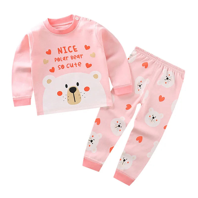 Children Kids Clothes Sets  Boys Girls Suit Pajamas Clothinng Pants Cartoon Autumn Winter Sleepwear Outfits Electrokidsstore
