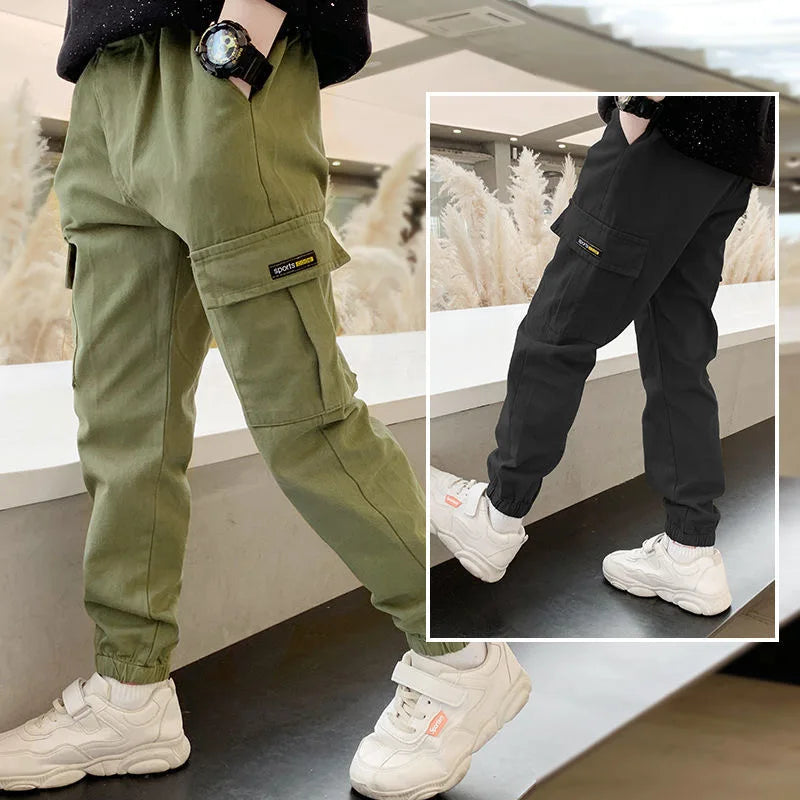 2025 New Spring Autumn Boys Pants Casual Long Style Trousers For Kids 3- 12 Years Old Teenage Children Sport Outdoor Pants Electrokidsstore