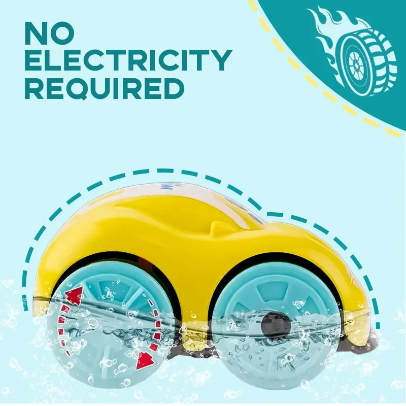 Baby Bath Toys Amphibious Cars Bathroom Floating Clockwork Toy Car Children Bathing Cartoon Swimming Water Playing Toy for Kids Electrokidsstore