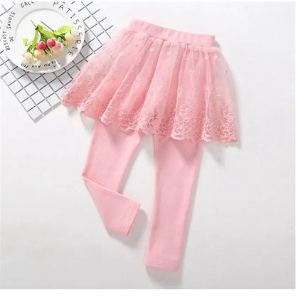 New Baby Girls Leggings Lace Princess Skirt-pants Spring Autumn Children Slim Skirt Trousers for 2-7 Years Kids Clothes Electrokidsstore