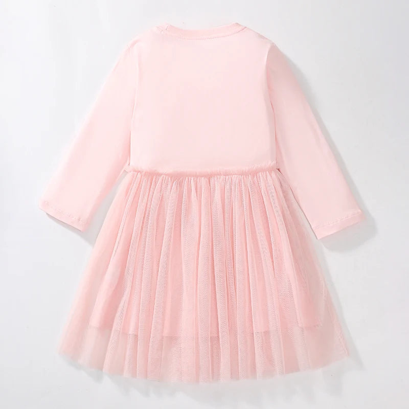 Little maven Kids Clothes Children's Clothing 2026 Autumn Cotton Baby Girls Cartoon Ballet Dancer Long Sleeves Dresses 2-7 year Electrokidsstore