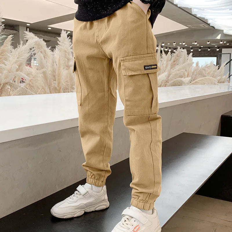 2025 New Spring Autumn Boys Pants Casual Long Style Trousers For Kids 3- 12 Years Old Teenage Children Sport Outdoor Pants Electrokidsstore