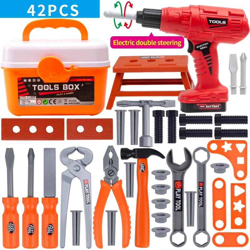 Kids Toolbox Kit Educational Toys Simulation Repair Tools Toys Drill Plastic Game Learning Engineering Puzzle Toys Gifts For Boy Electrokidsstore