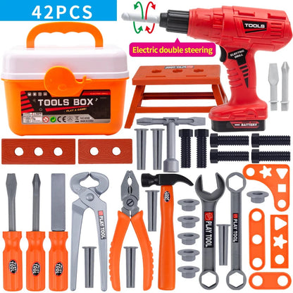 Kids Toolbox Kit Educational Toys Simulation Repair Tools Toys Drill Plastic Game Learning Engineering Puzzle Toys Gifts For Boy Electrokidsstore