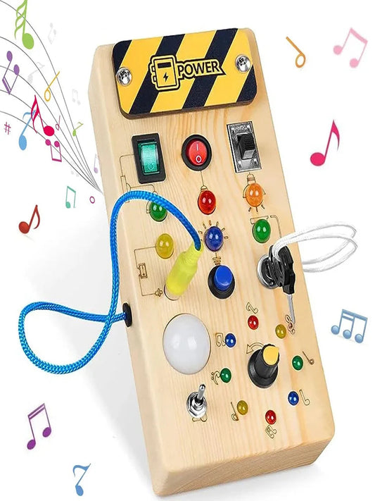 Kids Early Education Toys Electronic Led Light Baby Wooden Sensory Busy Board Montessori  For Toddler Christmas Gifts Electrokidsstore