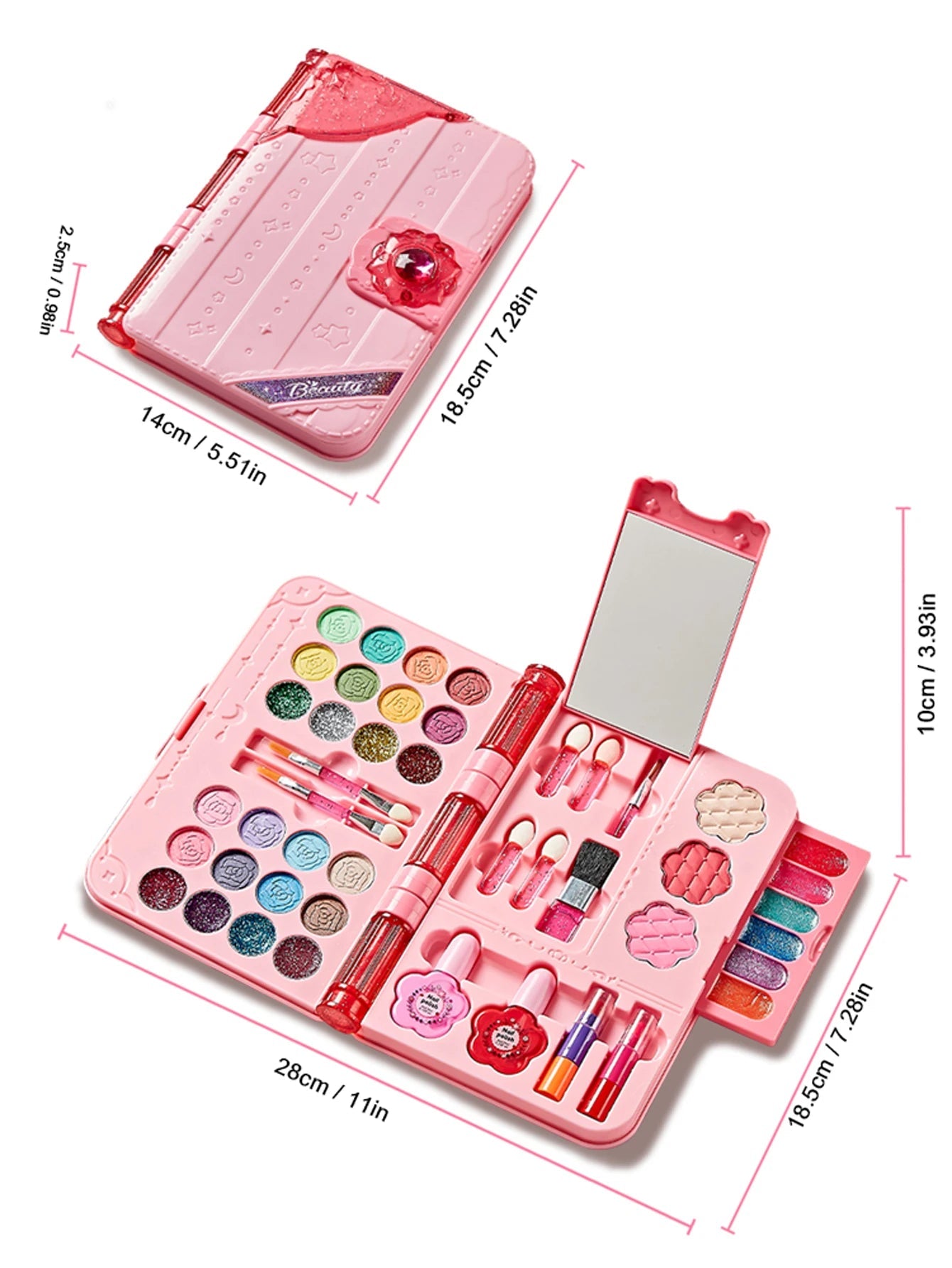 Kids Makeup Kit for Girl, Washable Play Make Up Toys Set with Mirror, Beauty Dress Up Set Toys for Age 3 4 5 6 7 8 9 10 11 12 Ye Electrokidsstore