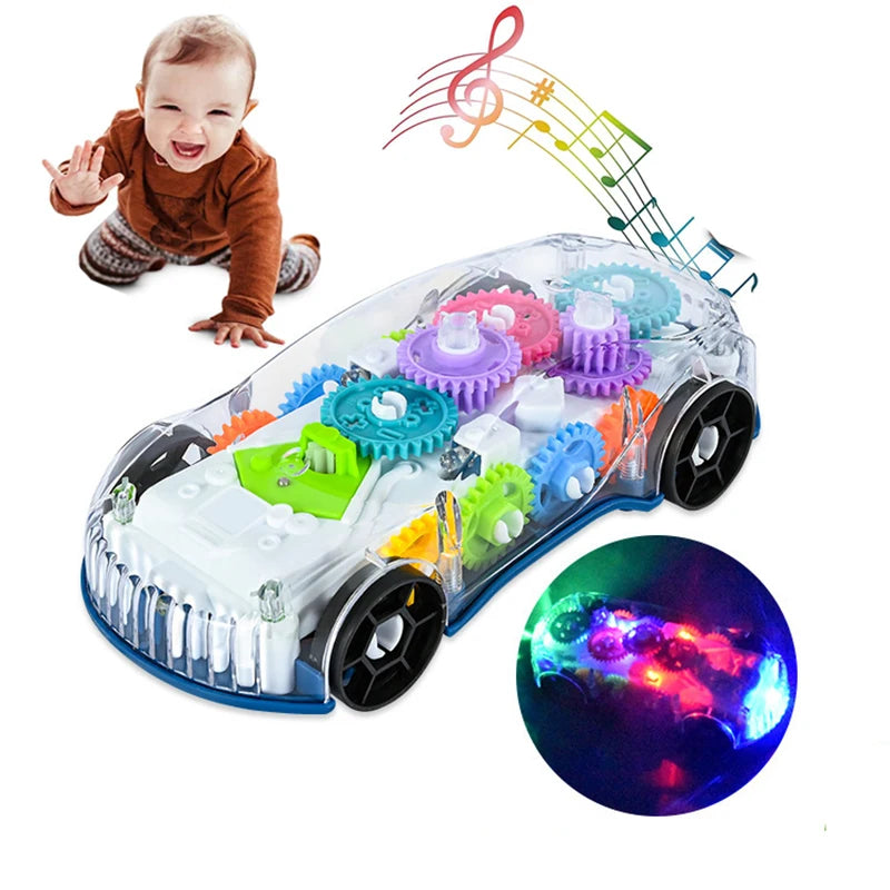 Baby toys Toddler Police Car Electric Vehicle Toy Auto Driving Transparent Gears Music Lights Cars Toys for Kids Boys Electrokidsstore