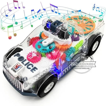 Baby toys Toddler Police Car Electric Vehicle Toy Auto Driving Transparent Gears Music Lights Cars Toys for Kids Boys Electrokidsstore