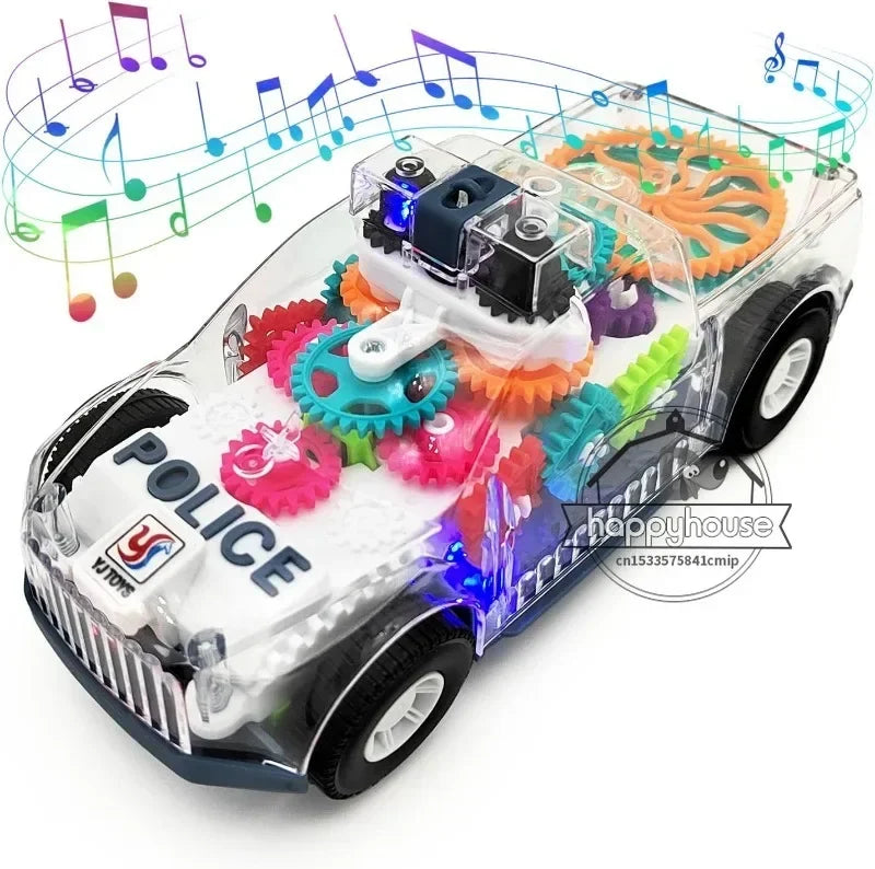 Baby toys Toddler Police Car Electric Vehicle Toy Auto Driving Transparent Gears Music Lights Cars Toys for Kids Boys Electrokidsstore