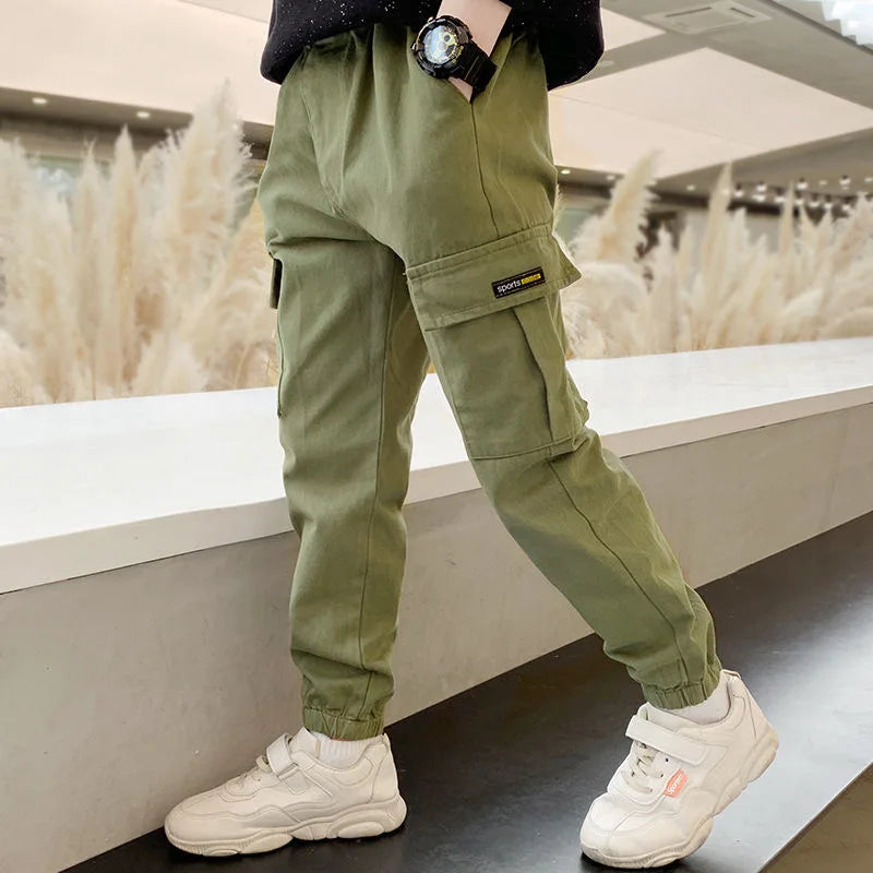 2025 New Spring Autumn Boys Pants Casual Long Style Trousers For Kids 3- 12 Years Old Teenage Children Sport Outdoor Pants Electrokidsstore