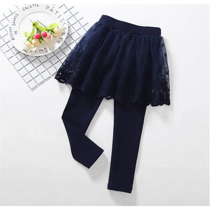 New Baby Girls Leggings Lace Princess Skirt-pants Spring Autumn Children Slim Skirt Trousers for 2-7 Years Kids Clothes Electrokidsstore