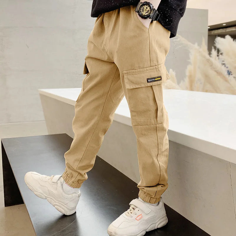 2025 New Spring Autumn Boys Pants Casual Long Style Trousers For Kids 3- 12 Years Old Teenage Children Sport Outdoor Pants Electrokidsstore