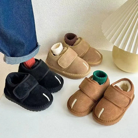 2025 Children Cotton Shoes Girl Plush Warm Cotton Boots Children  Anti-slip Rubber Short Snow Boots Winter Kids Shoes Electrokidsstore