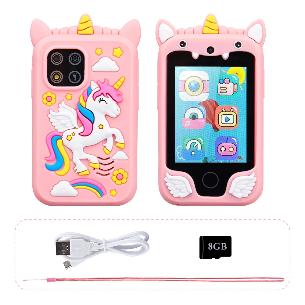 Kids Smart Phone Camera Toys Touchscreen Unicorn Baby Mobile MP3 Player Digital Camera Educational Toys for Girls Boys Age 3-8 Electrokidsstore
