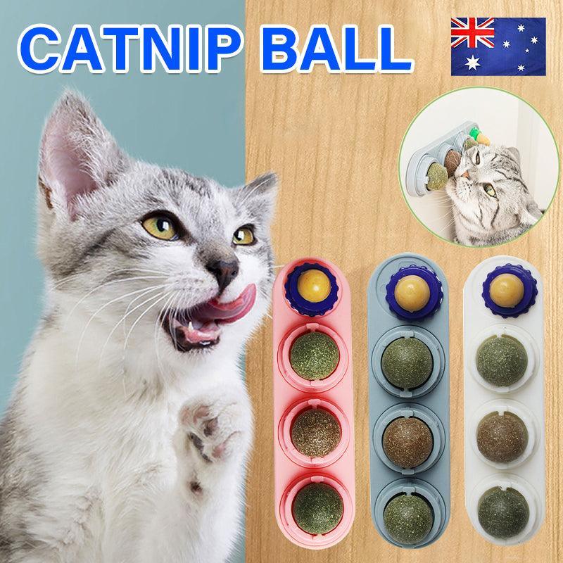 Cat Toy Catnip Ball Lick Solid Nutrition Help Digestion Wall Mount Hair Remover