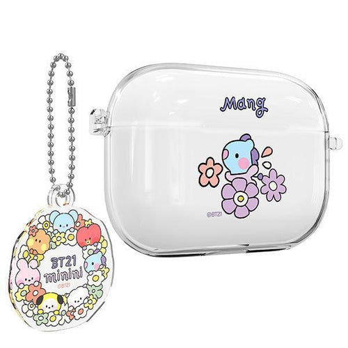 BT21 Minini Happy Flower AirPods Pro Keyring Set Transparent Slim Case